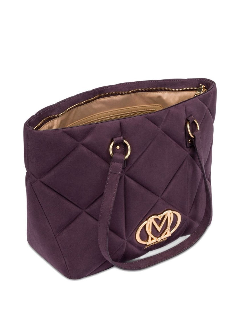 Love Moschino Violet Quilted Shopper Bag