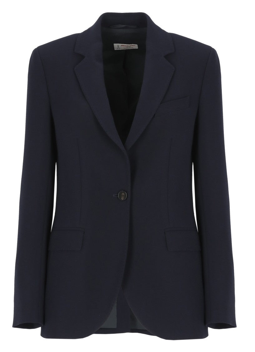 Alberto Biani Black Notched Lapel Buttoned Cuffs Single-Breasted Jacket