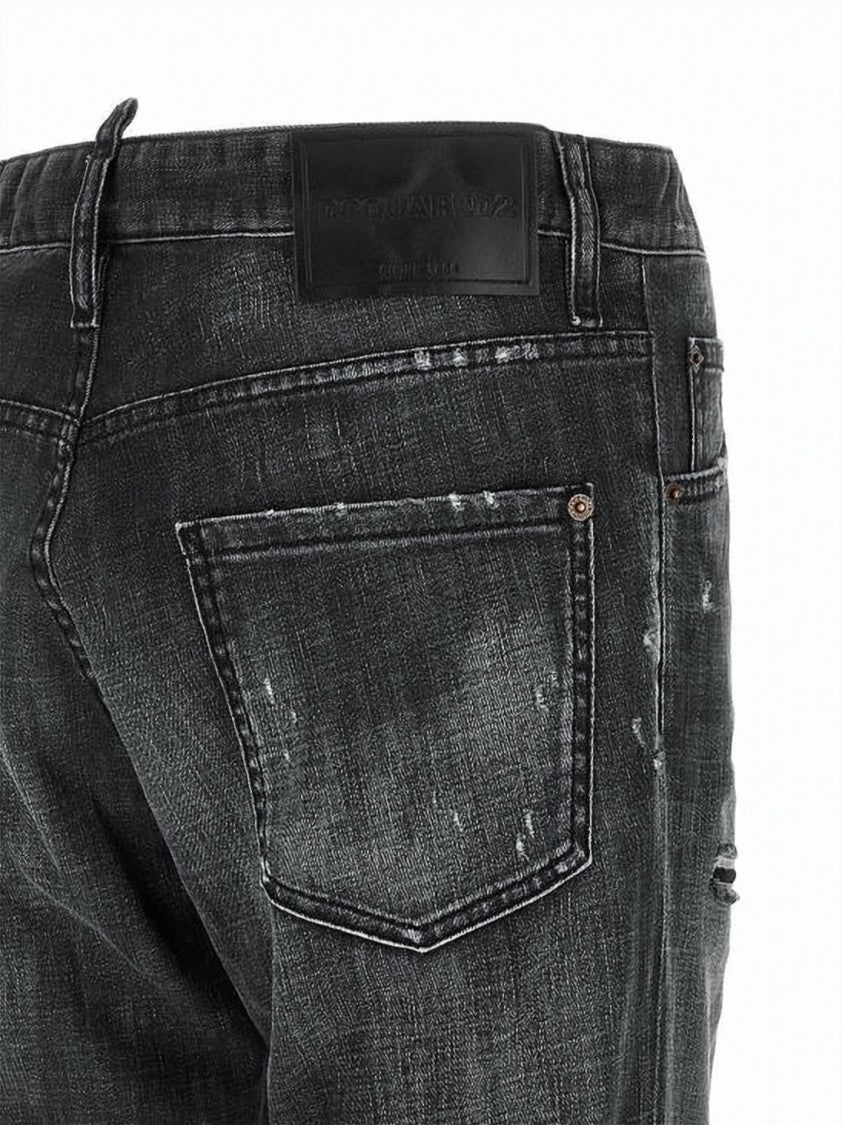 Dsquared2 Black Slim Fit Distressed Denim Pants