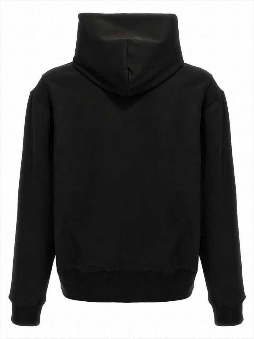 Kenzo Classic Black Cotton Hoodie With Subtle Logo