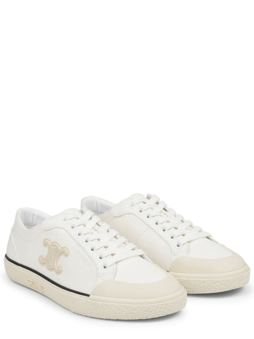 Celine Alan Embroidered Logo Cotton Sneakers