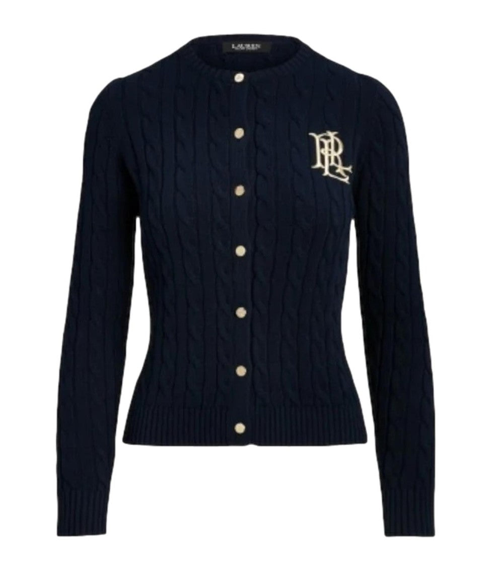 Lauren Ralph Lauren Navy Blue Ralhan Cotton Cardigan Sweater