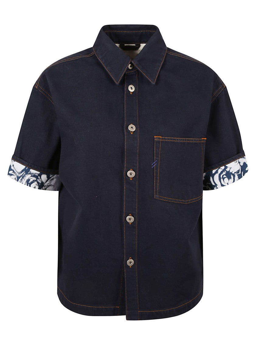 Burberry Relaxed Fit Button-Up Shirt With Contrast Stitching