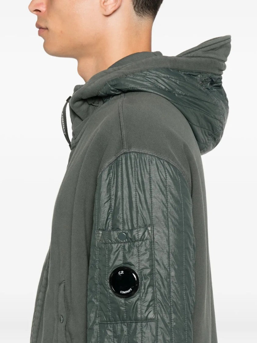 C.P. Company Hooded Quilted-Sleeve Zip-Up Jacket
