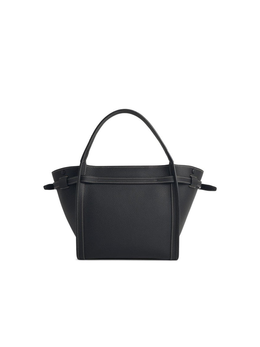 Tod's 'T Signature' Small Black Leather Shopping Bag
