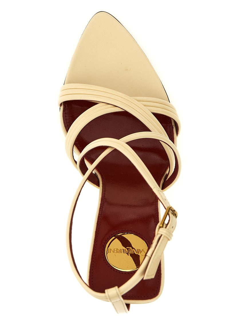 Saint Laurent Pointed Patent Leather Sandals