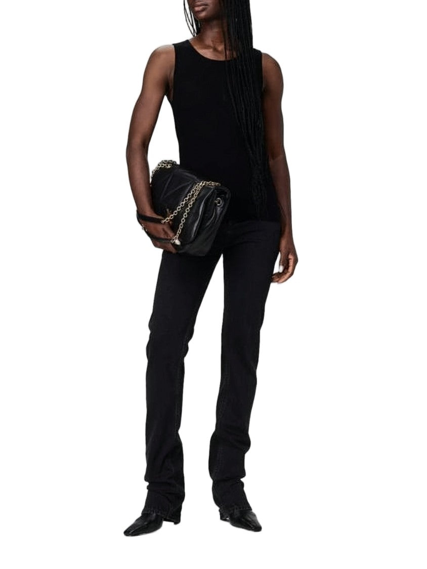 Saint Laurent Quilted Black Lambskin Crossbody Bag