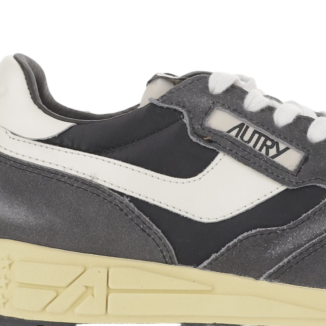 Autry Leather And Mesh Sneakers With Vintage Touch
