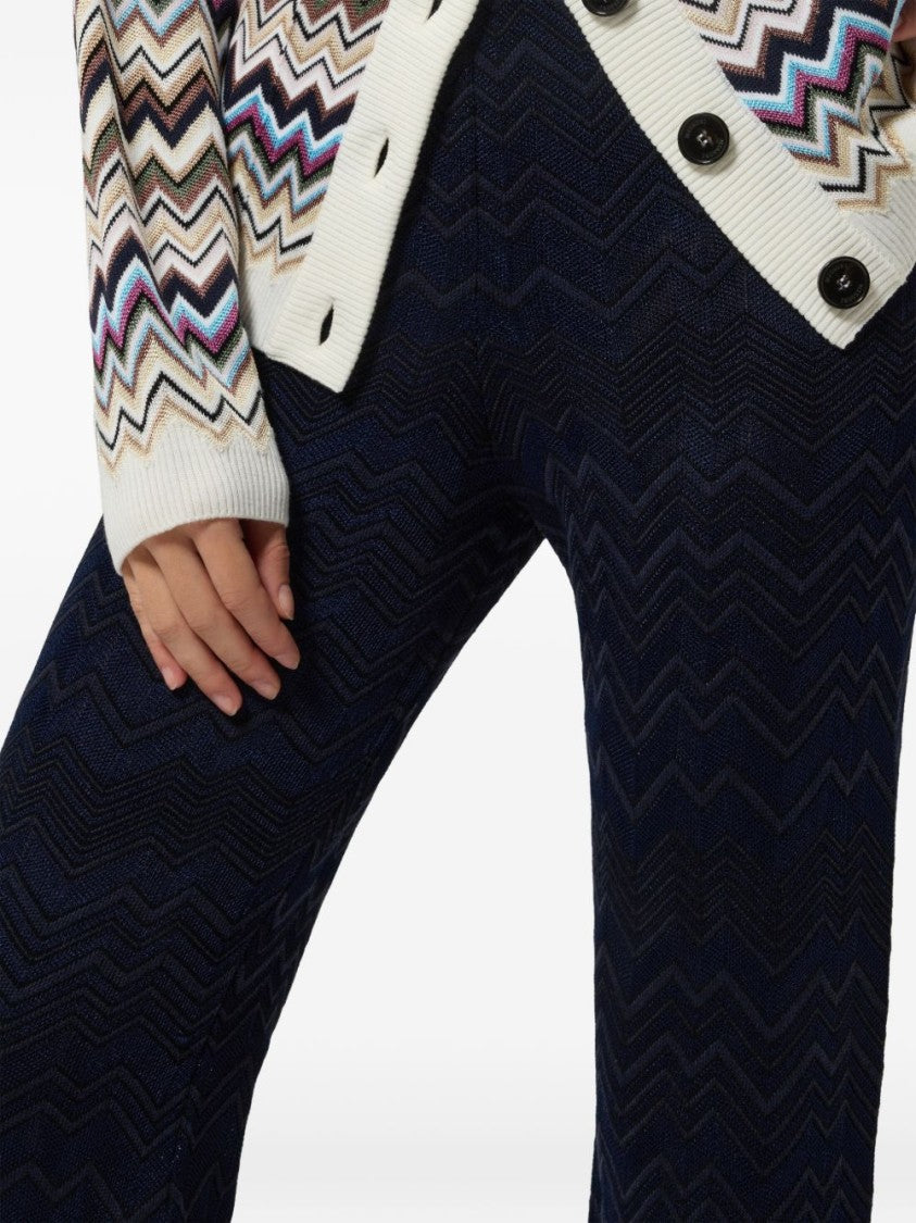 Missoni Multicolor High-Waisted Wide-Leg Zigzag Trousers