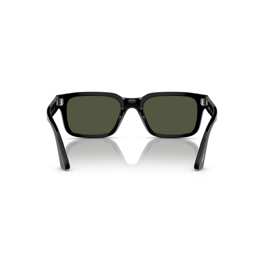 Persol 0Po3272s Glossy Black Acetate Sunglasses With Green Lenses