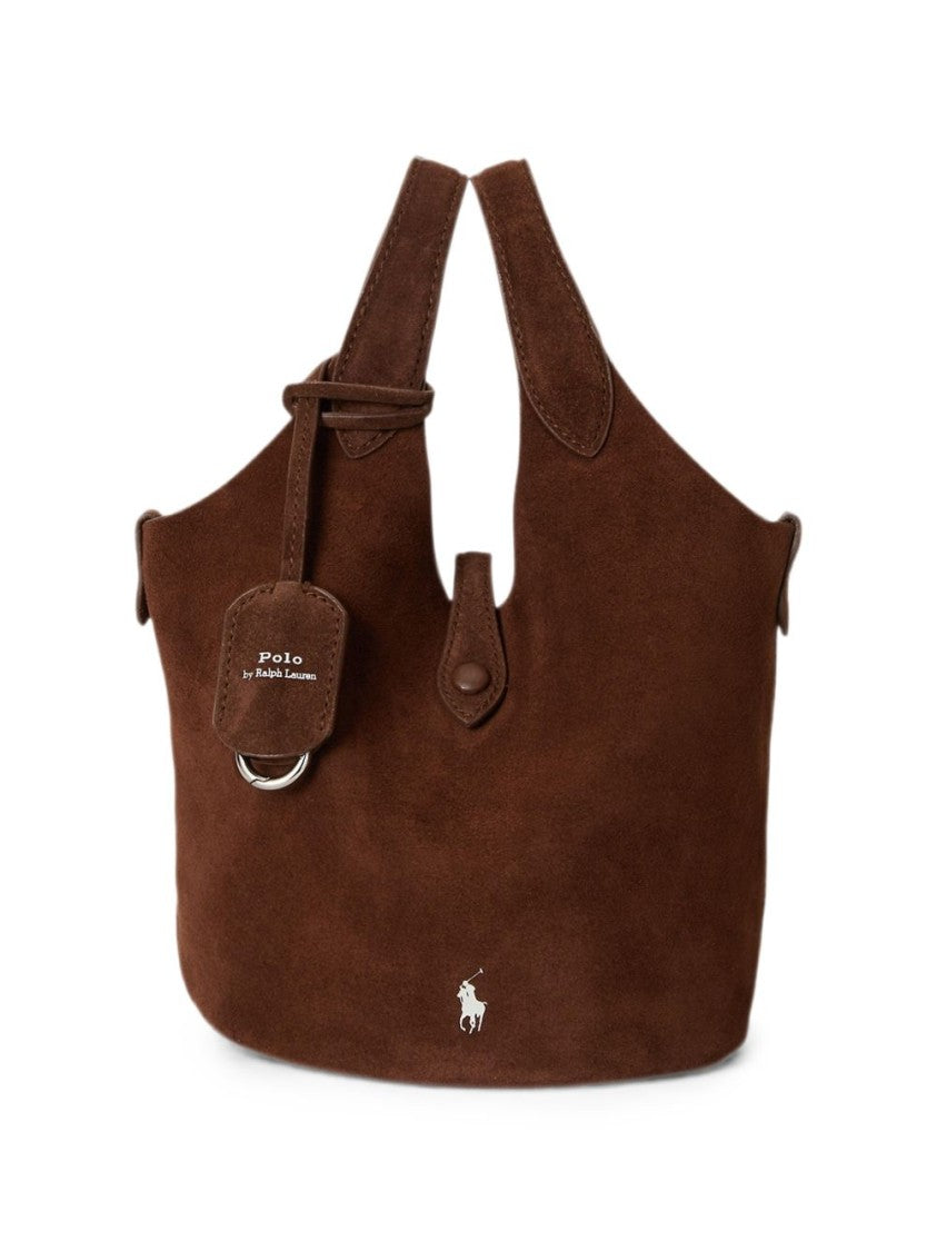 Polo Ralph Lauren Suede Tote Bag With Detachable Shoulder Strap