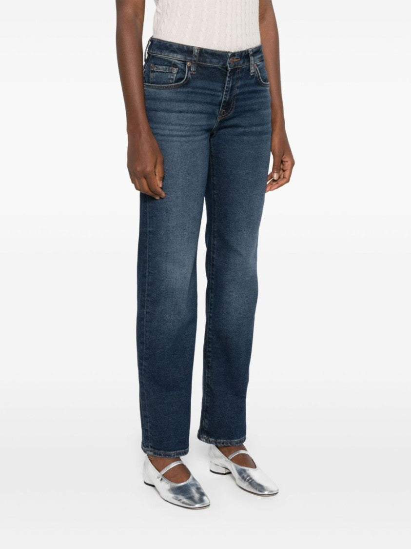 Seven Classic Straight-Leg Jeans With Timeless Faded Wash