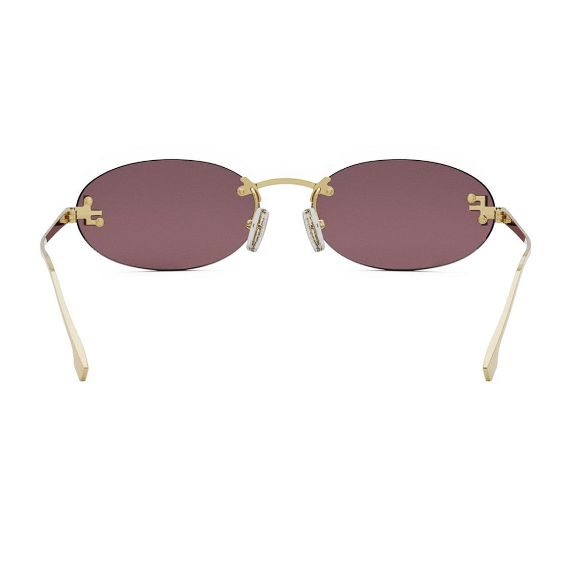 Fendi Gold First Crystal Fe4075us Oval Rimless Metal Sunglasses