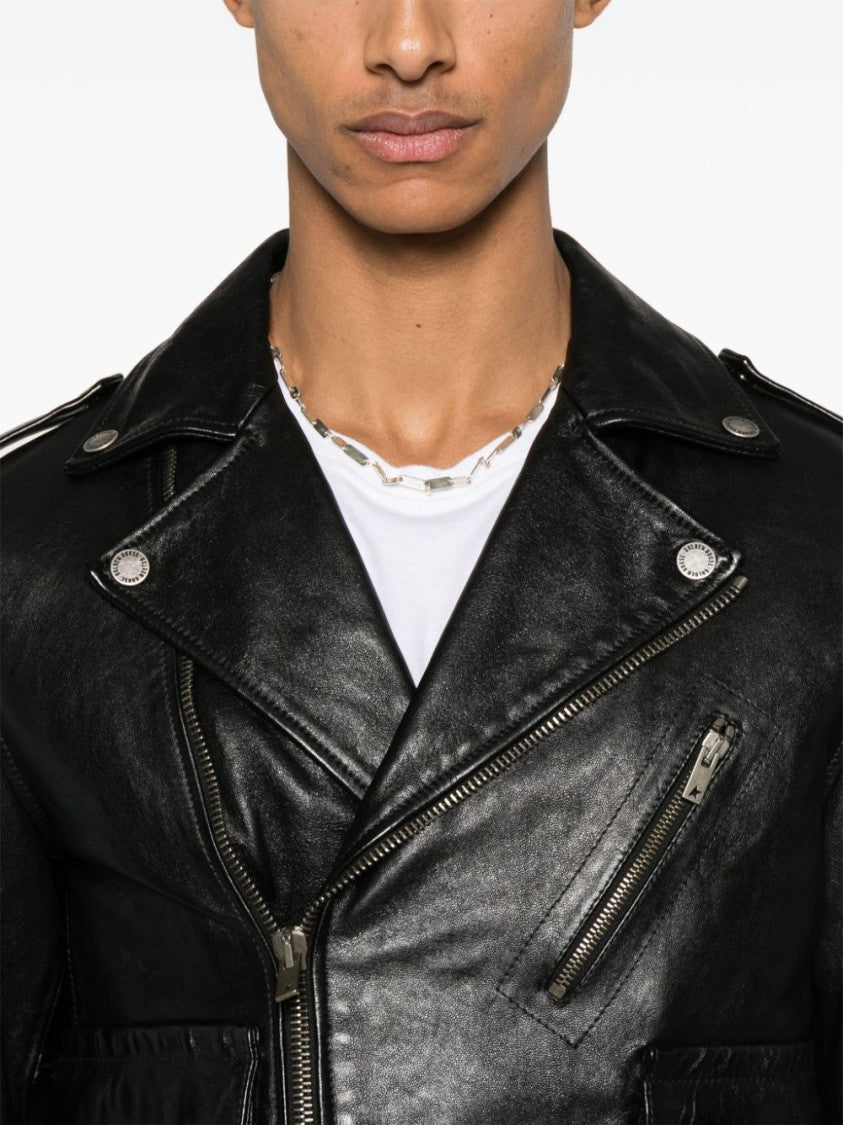 Golden Goose Classic Biker Black Leather Coat