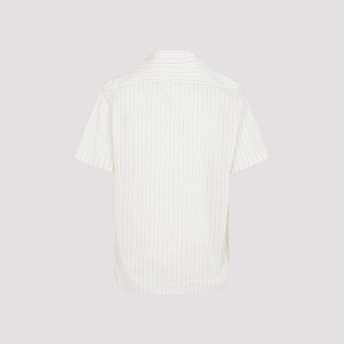 Maison Margiela Relaxed-Fit White Shirt With Subtle Vertical Stripes