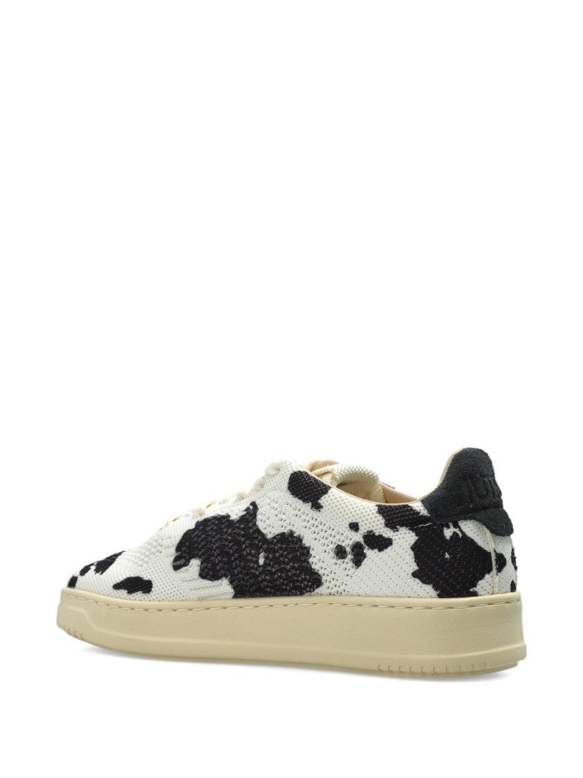 Autry White Black Animal Print Sneakers
