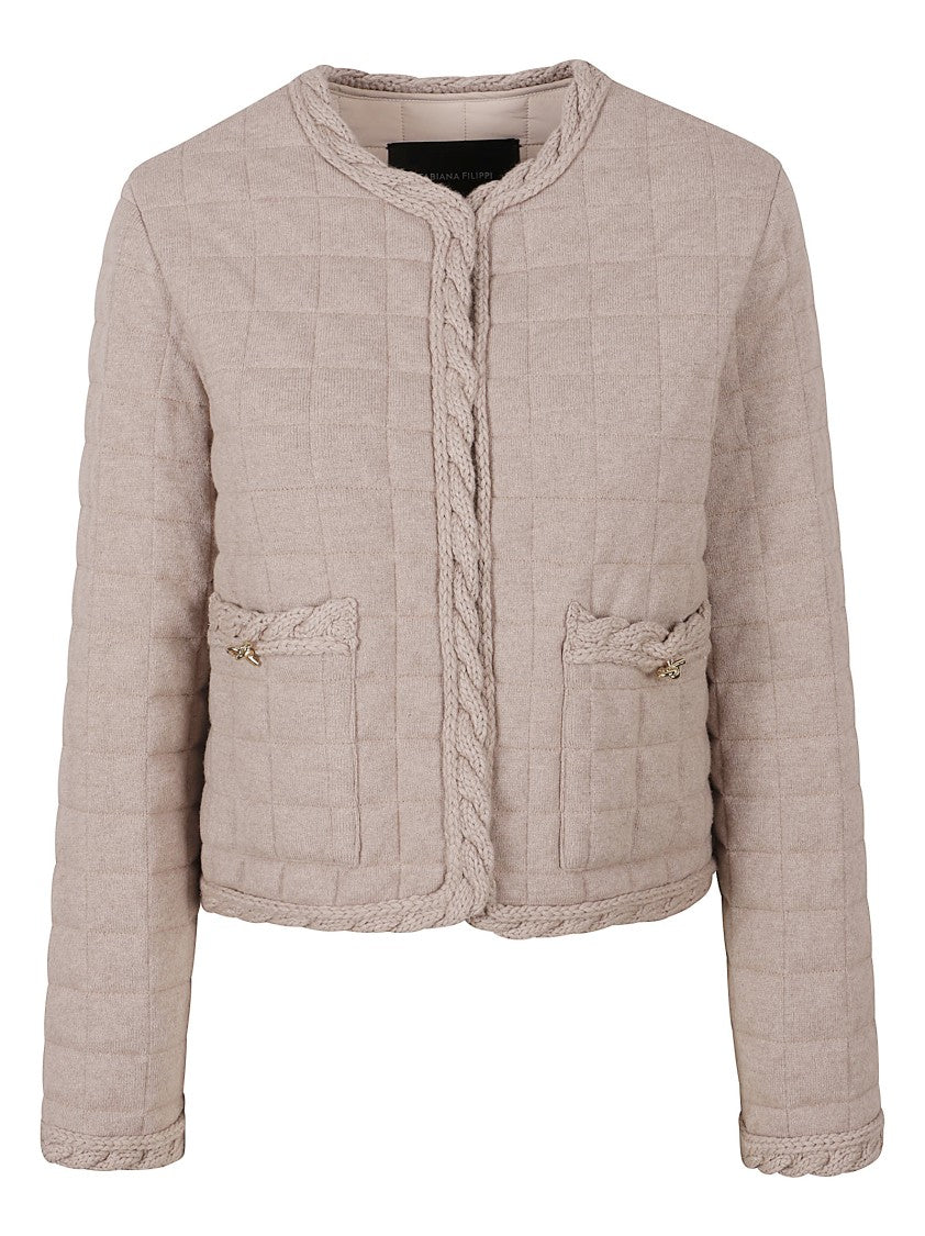 Fabiana Filippi Cropped Quilted Coat With Braided Trim And Metallic Accents