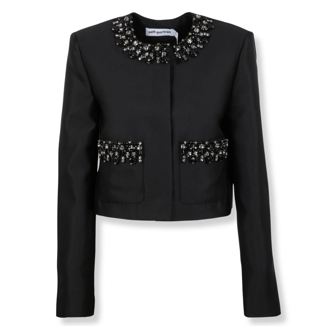 Self-Portrait Embellished Trim Cropped Jacket