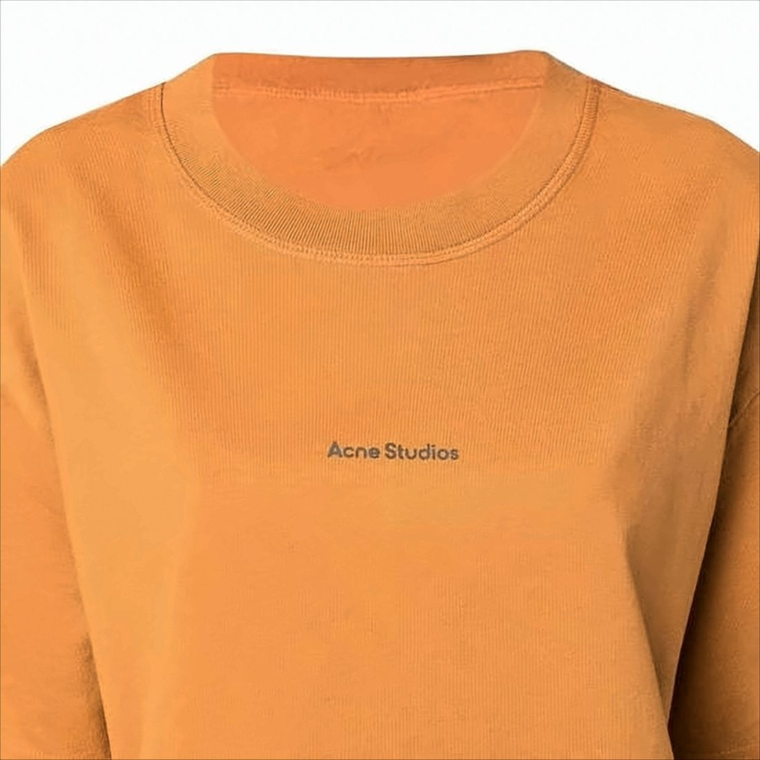 Acne Studios Relaxed Fit Orange Cotton T-Shirt With Subtle Logo