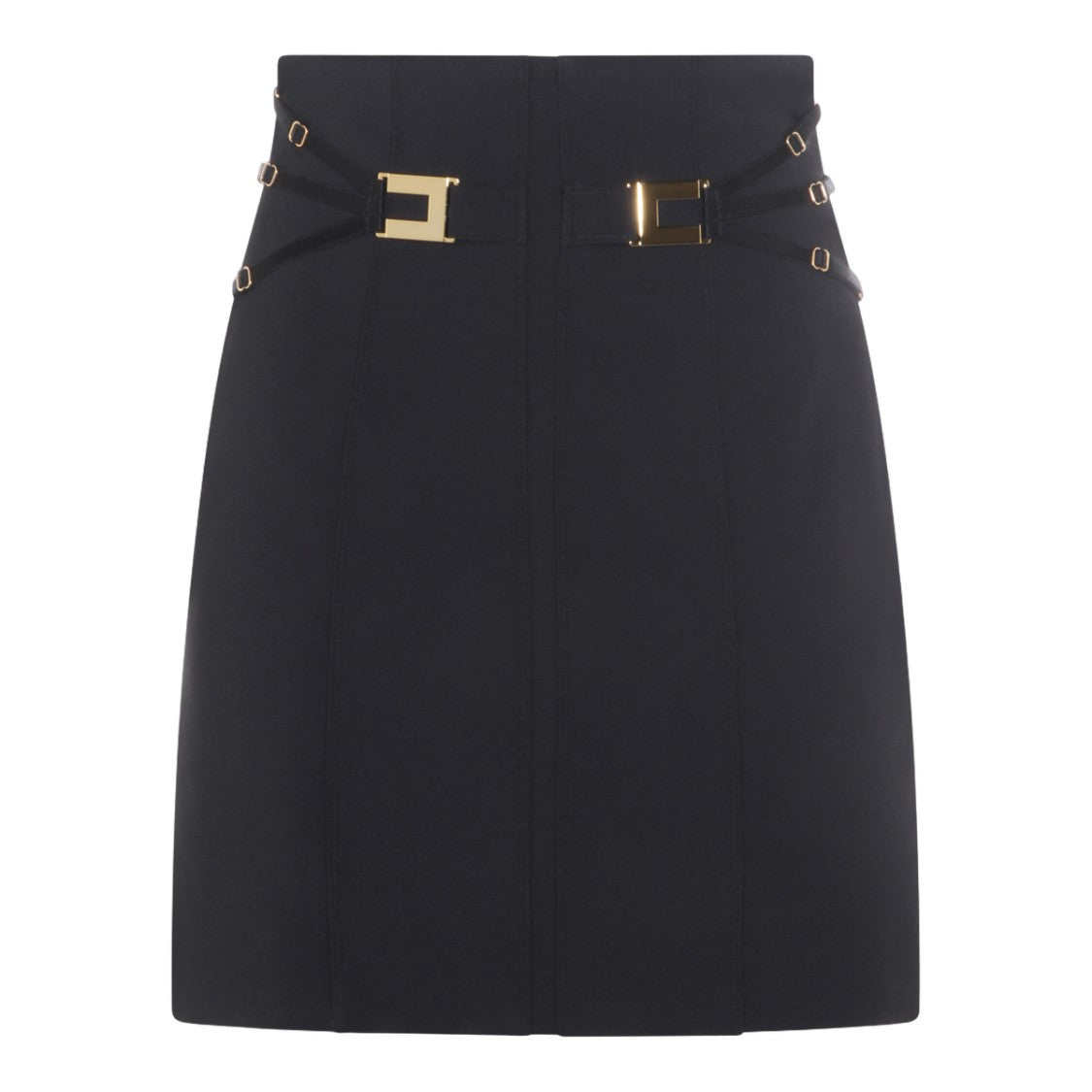 Elisabetta Franchi High-Waisted Buckle Mini Skirt
