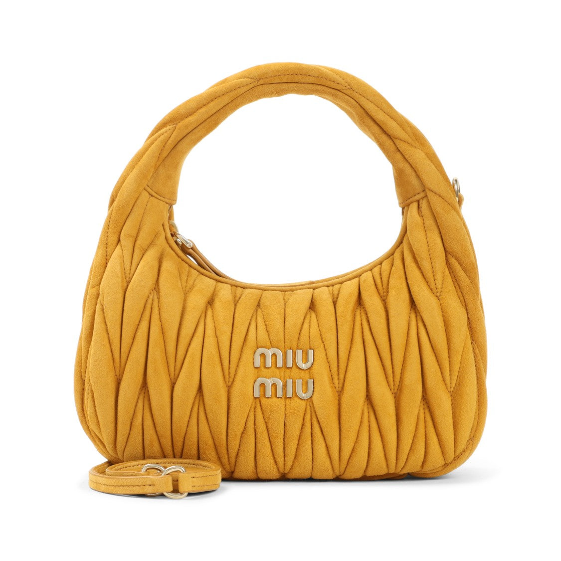 Miu Miu Quilted Yellow Lamb Leather Shoulder Bag