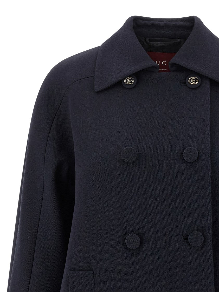 Gucci Trapeze Coat With Monogram Cupro Lining