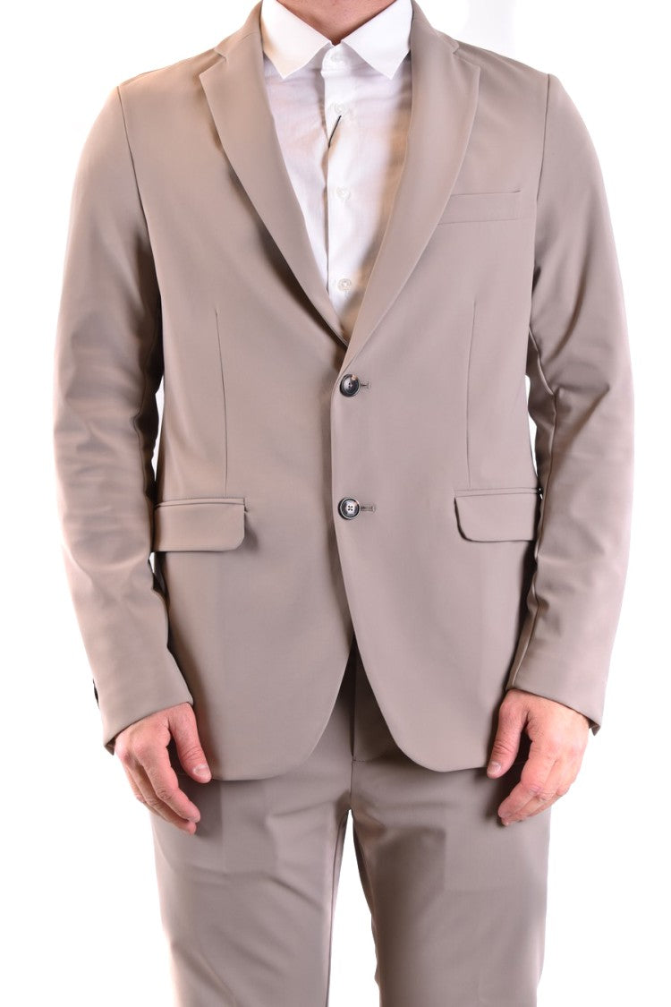Rrd Tailored Beige Blazer With Two-Button Closure And Notch Lapels