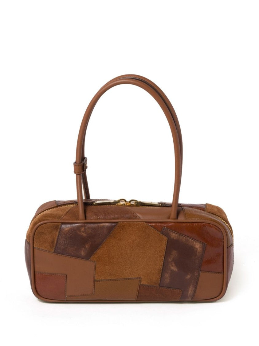 Miu Miu Patchwork Brown Leather Handbag