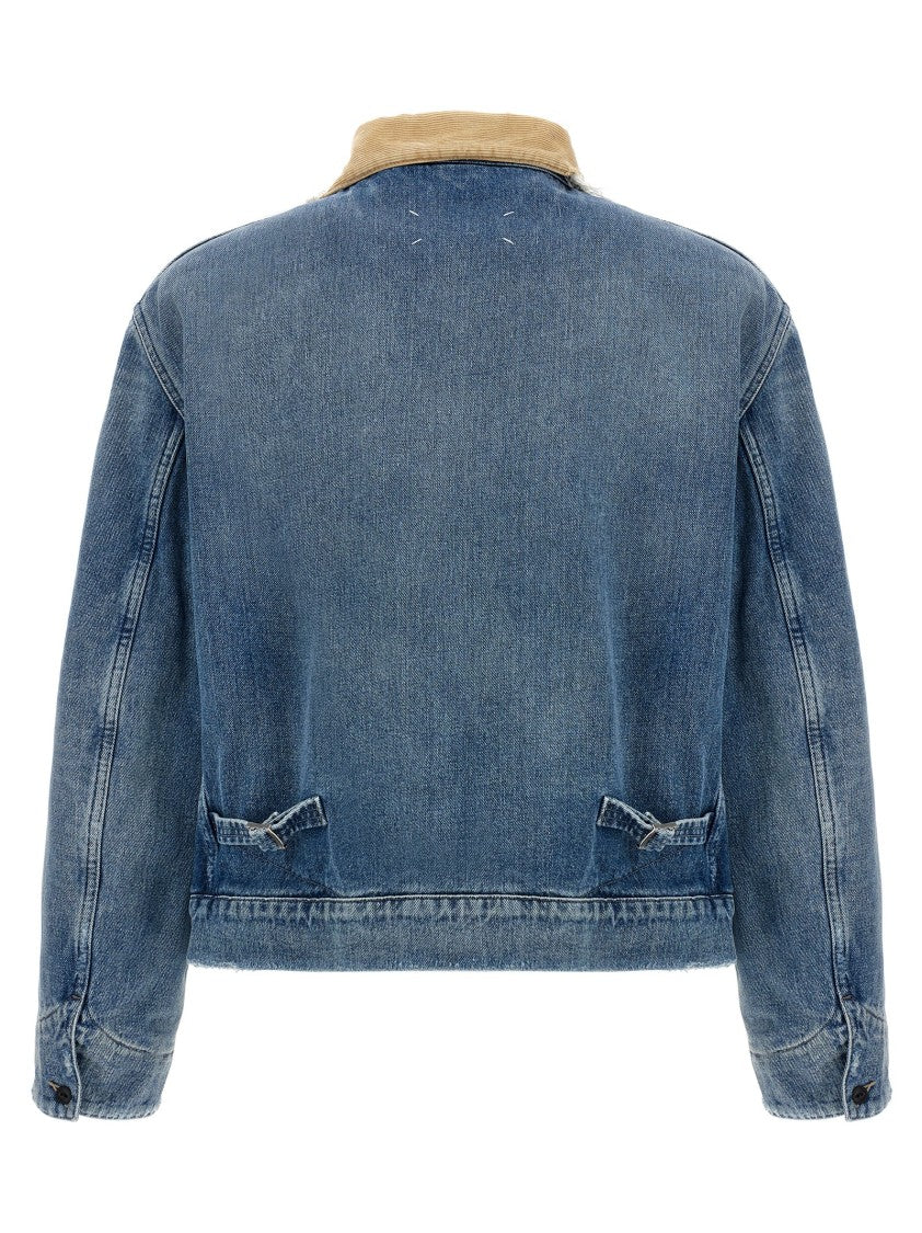 Maison Margiela Stonewashed Denim Jacket With Corduroy Collar