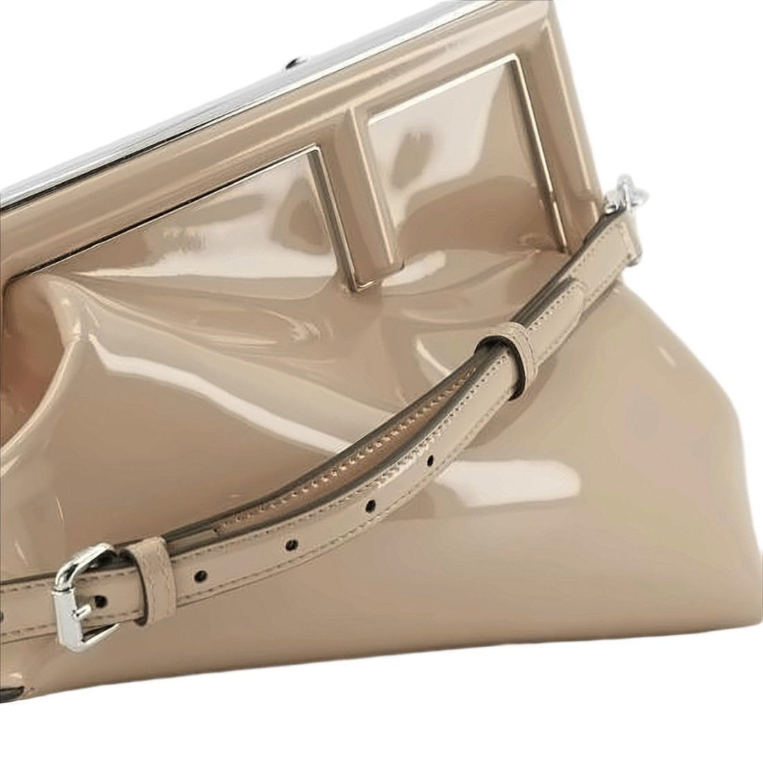 Fendi Structured Calf Leather Shoulder Bag