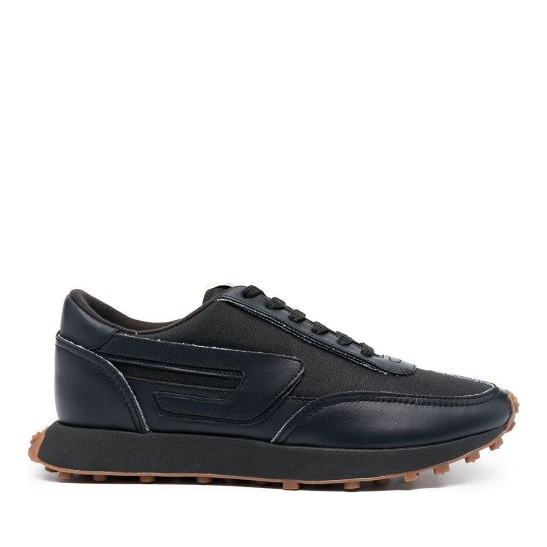 Diesel S-Racer Lc Black Minimalist Leather Low-Top Sneakers