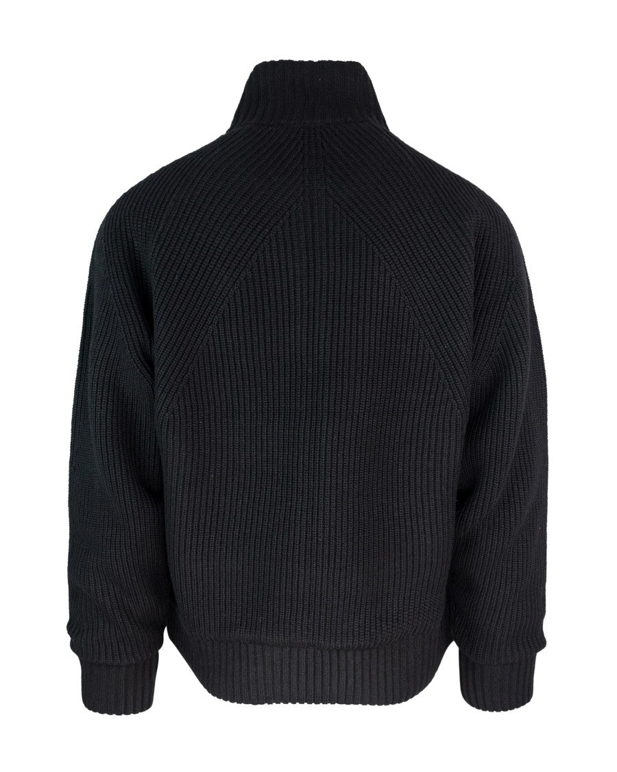 Carhartt Wip Black Banley Textured Wool-Blend Knit Jacket
