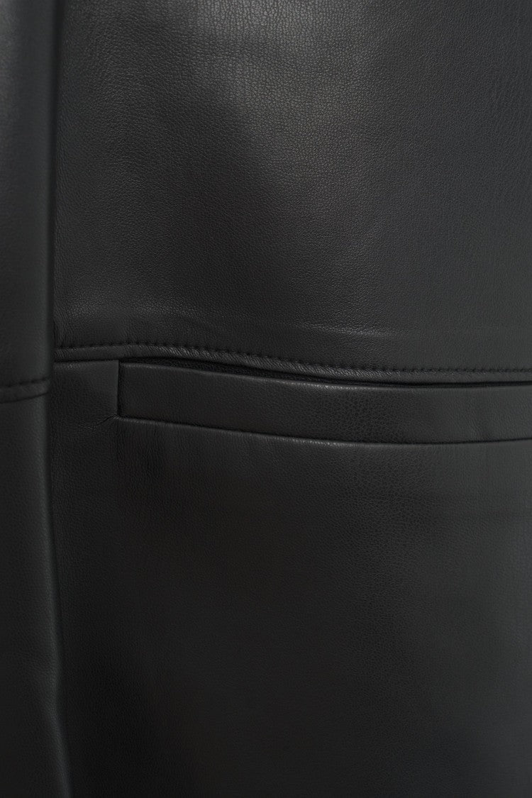 Viktoria Chan Asymmetric Leather Jacket With Innovative Design And Relaxed Fit