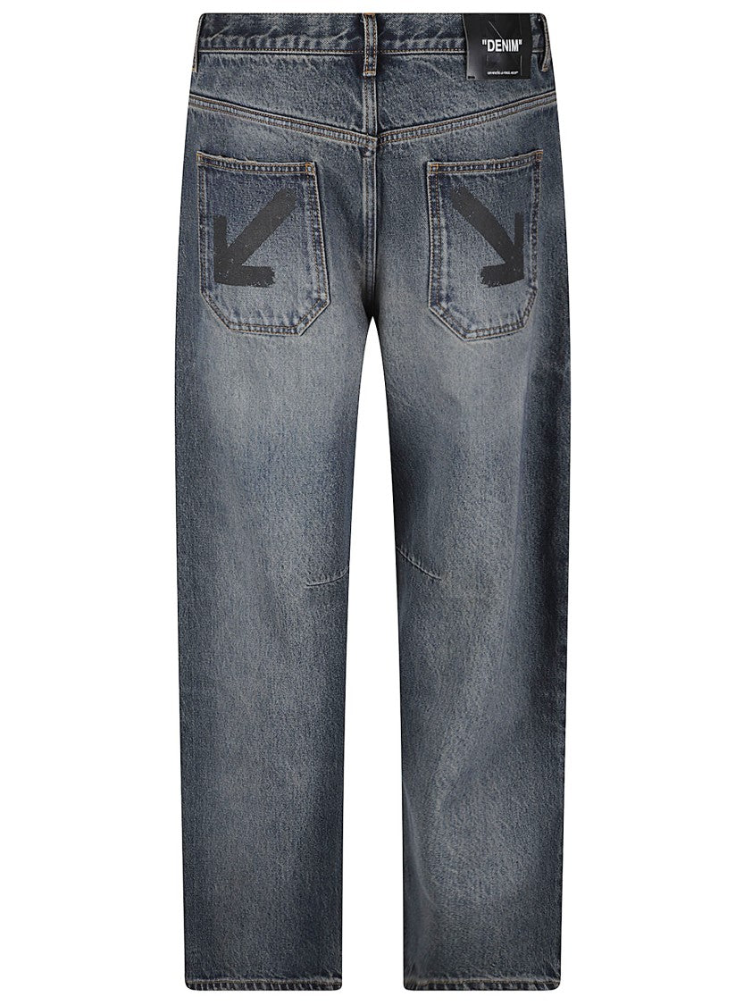 Off-White Half Arrow Tapered Cotton Jeans