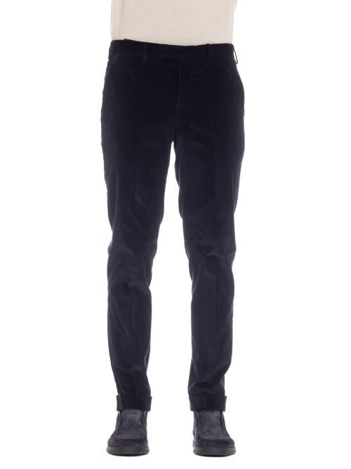 Pt Torino Soft Touch Mille Righe Velvet Master Fit Trousers