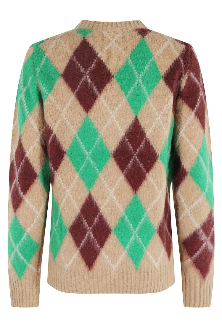Aspesi Rhombus Pattern Sweater With Round Neckline