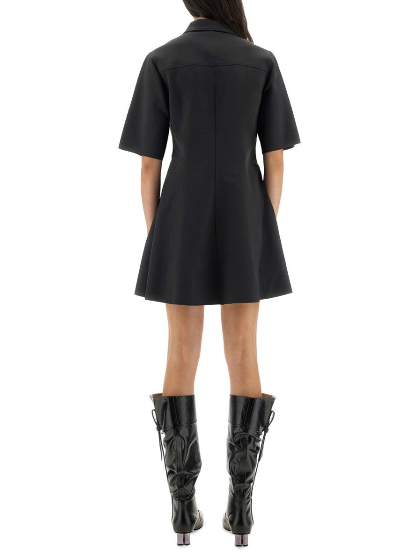 Ganni Mini Dress With Scalloped Buttons
