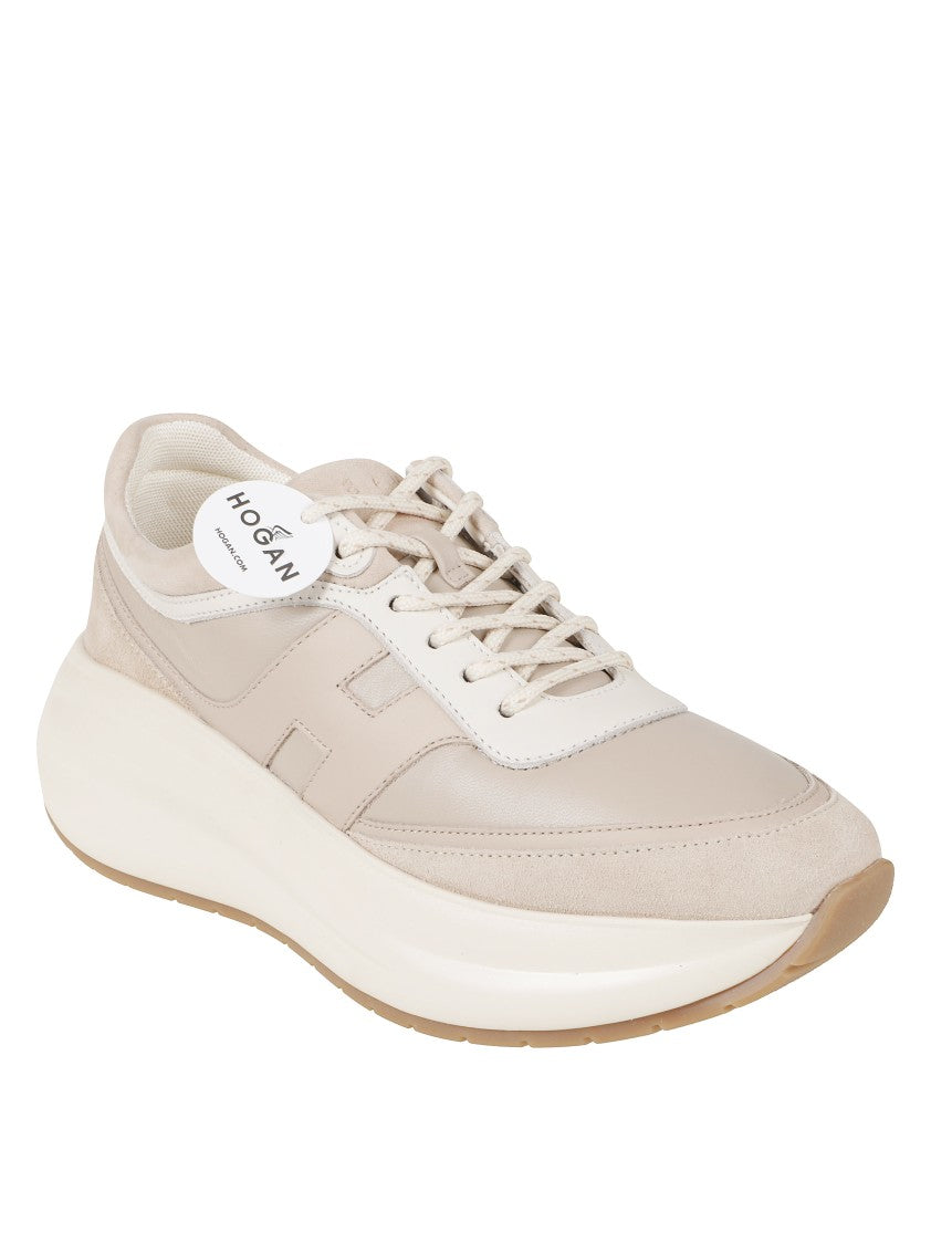 Hogan Minimalist Sneakers With Light Beige Upper