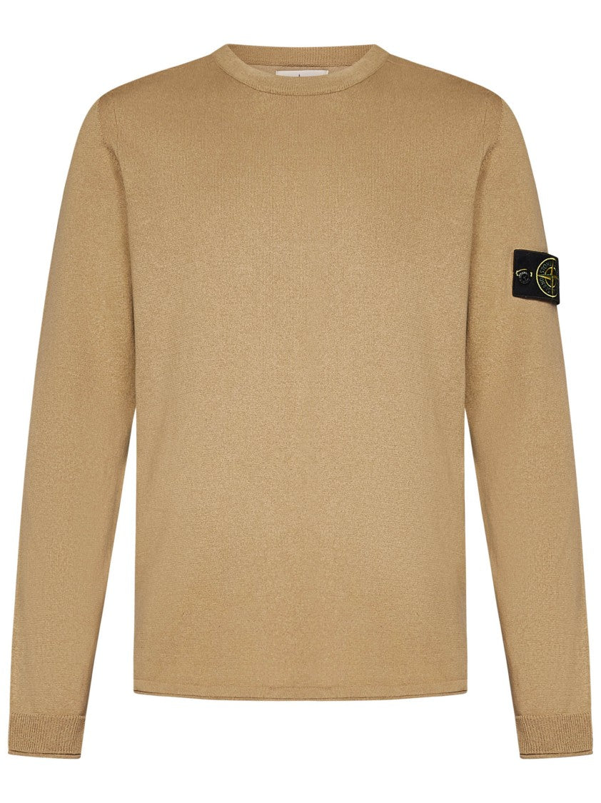Stone Island Relaxed Fit Beige Crewneck Sweater