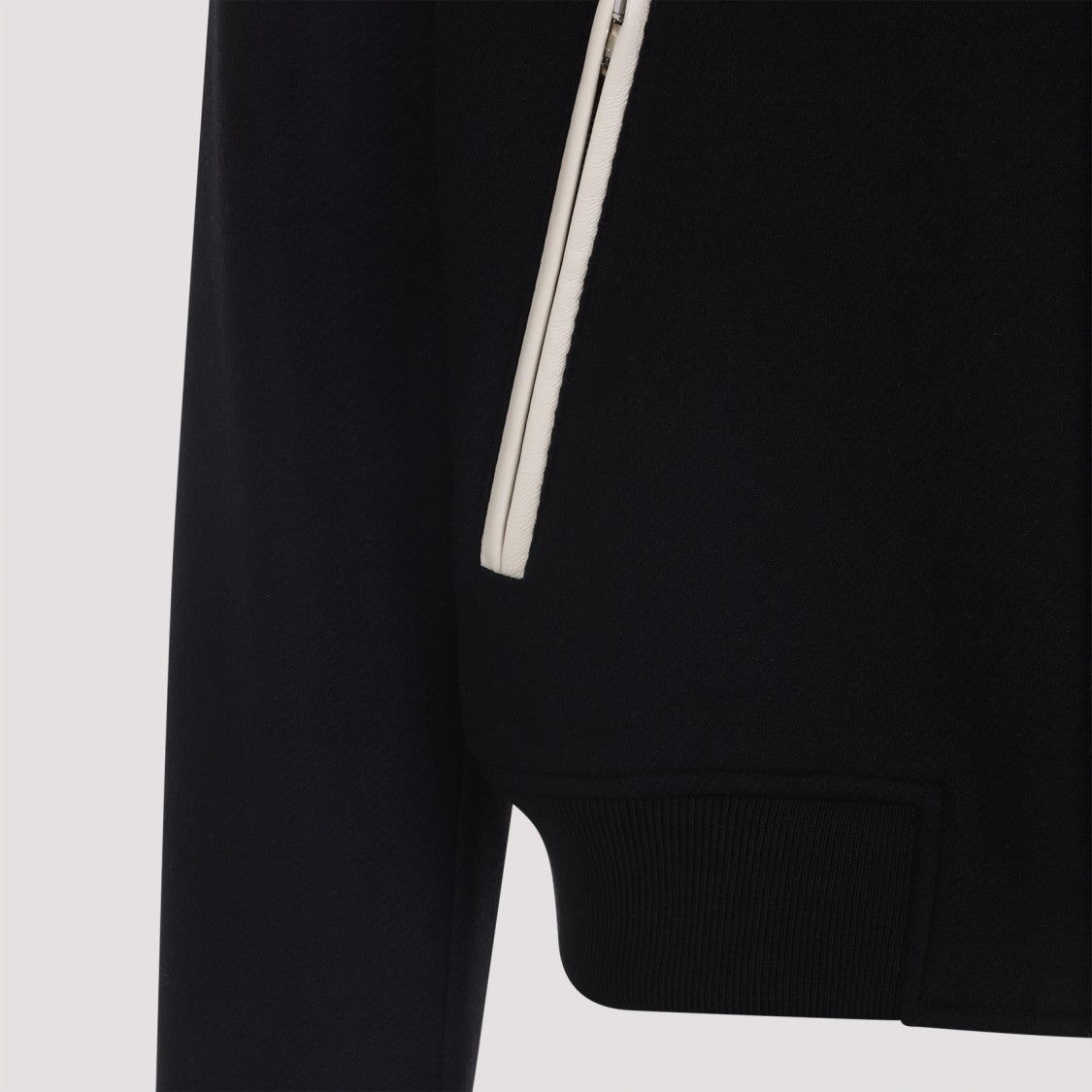 Amiri Tailored Wool And Leather Jacket With Zippered Pockets