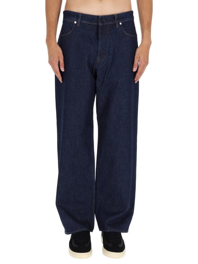 Stone Island Rich Indigo Wide-Leg Cotton Jeans