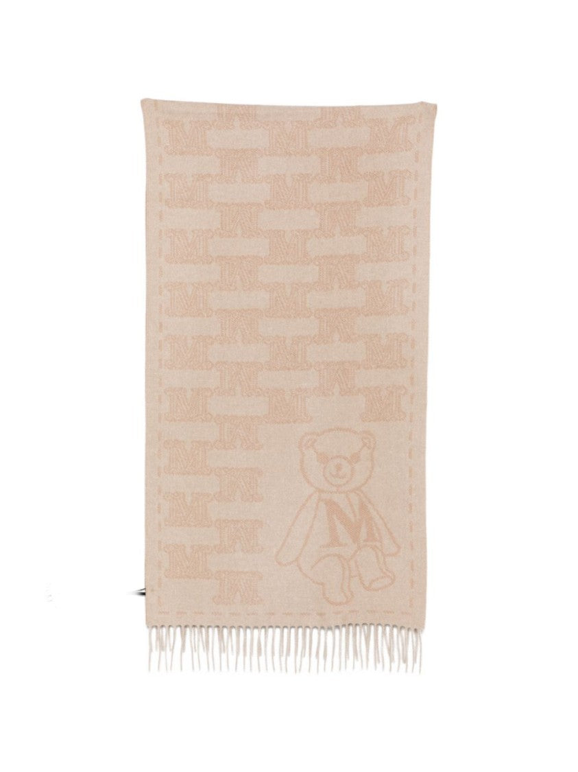 Max Mara Cashmere Interlocking Motif Teddy Bear Scarf