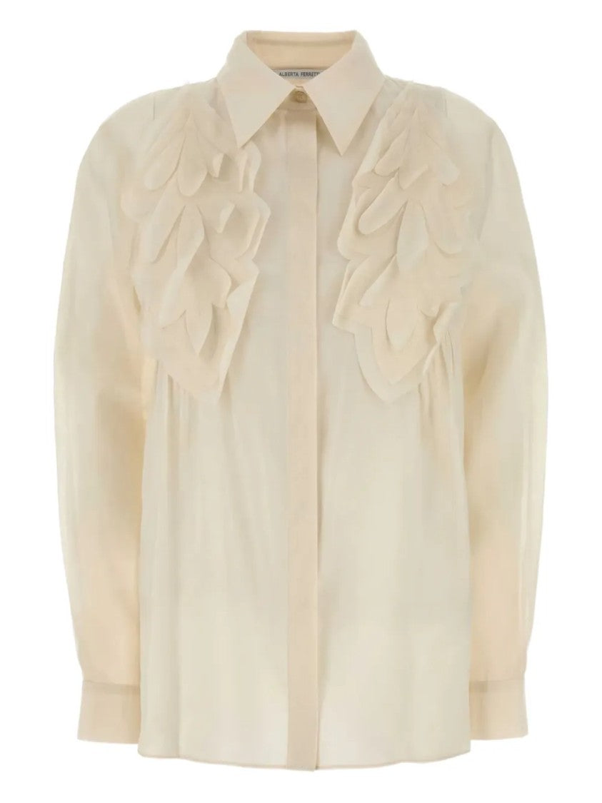 Alberta Ferretti Tailored White Shirt With Structured Collar