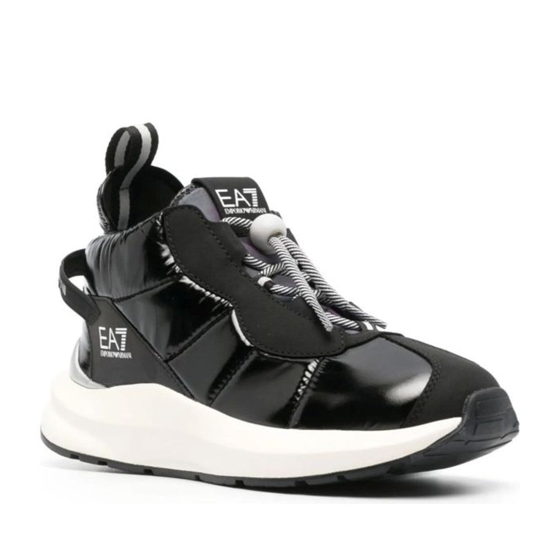 Ea7 Emporio Armani Black Sporty Quilted Snow Boots