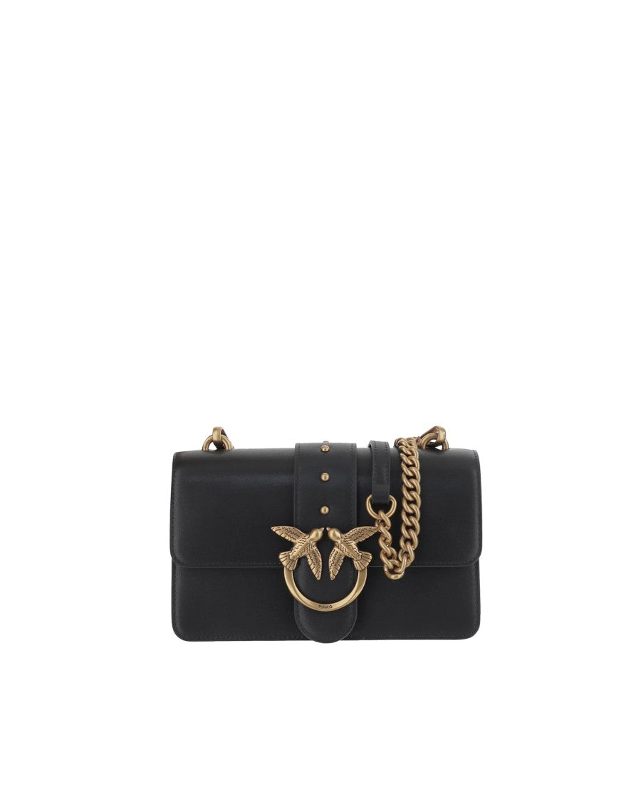 Pinko Black/Antique Gold Love Bag Mini Crossbody Bag