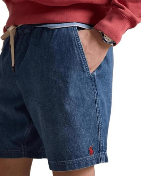 Polo Ralph Lauren Medium Blue Denim Shorts With Relaxed Fit