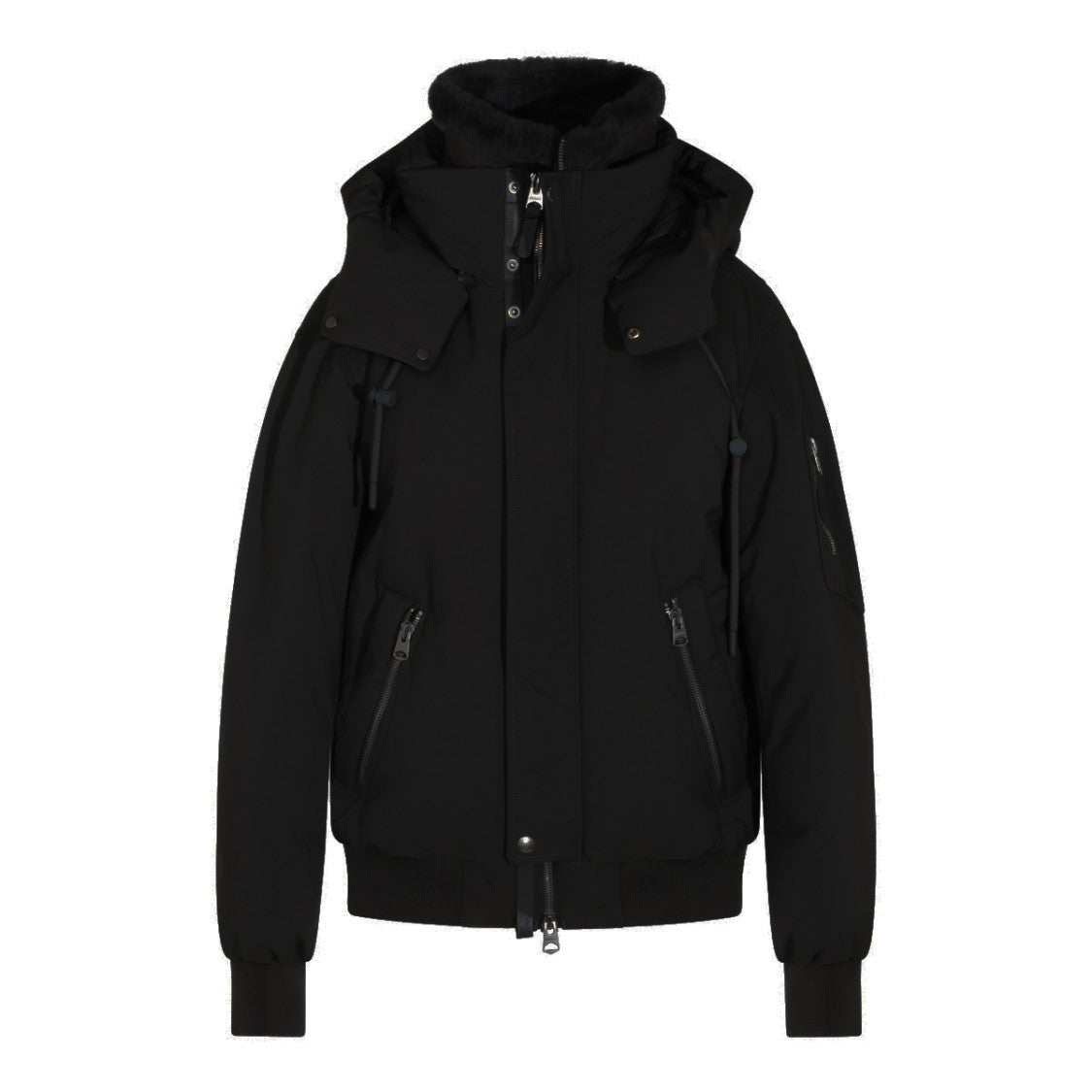Mackage Quilted High Collar Black Coat With Plush Lining