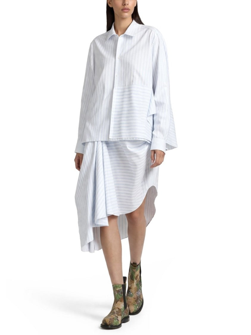 J. W. Anderson Asymmetrical Striped Draped Cotton Shirt