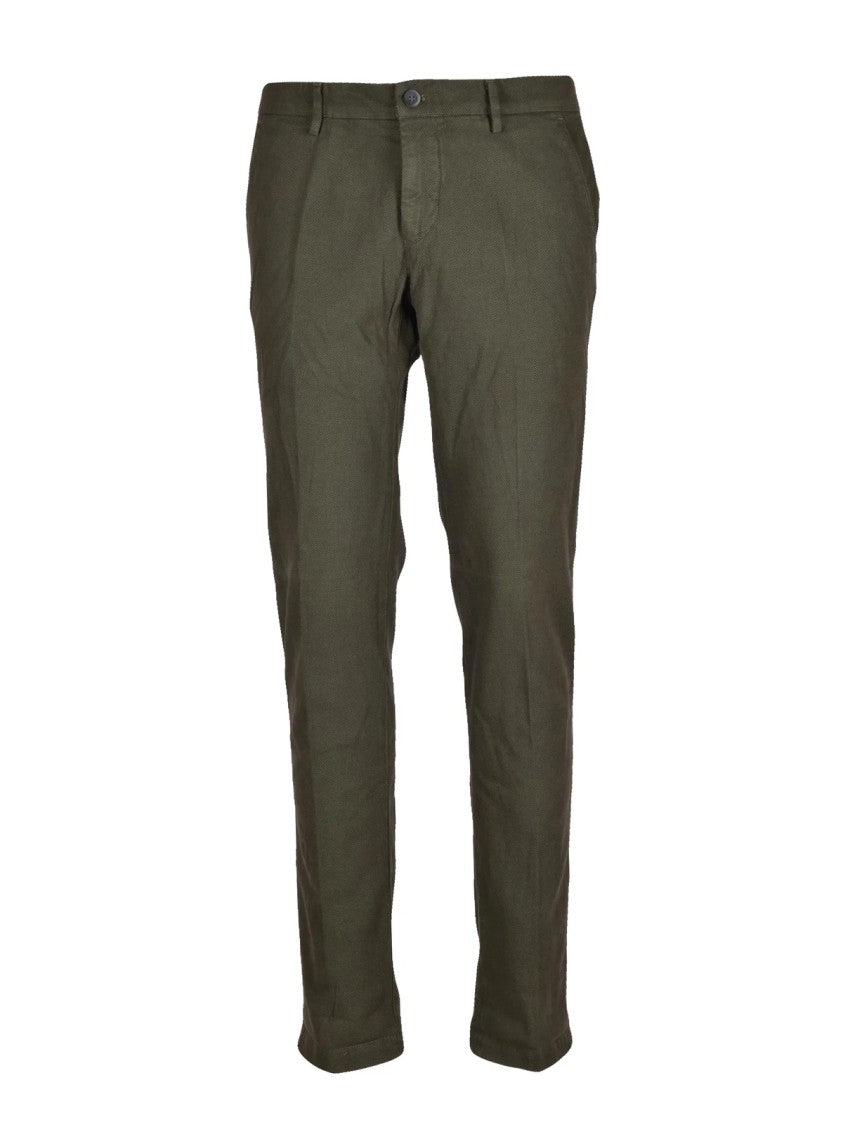 Mason's Military Green Stretch Cotton-Blend Pants