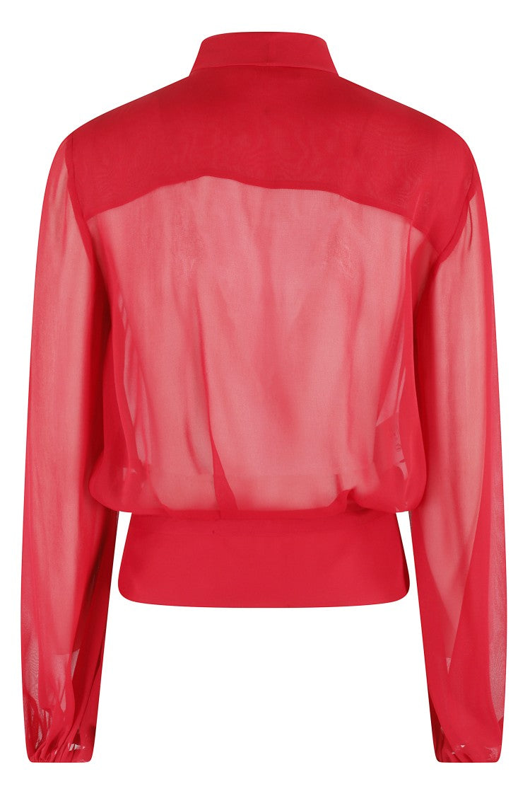 Philosophy Di Lorenzo Serafini Georgette Blouse With Wide Shawl Collar